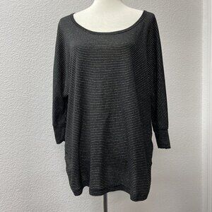 Avenue Modern Metallics Womens 18 20 Top Shirt Scoop Neck  3/4 Sleeve Blouse